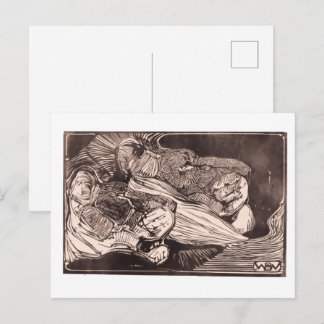 Köpfe eines Löwen und einer Löwin Postkarte