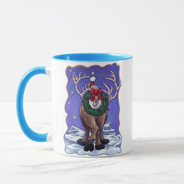 Köpfe und Schwanz feierlicher Rentierurlaub Tasse (Links)