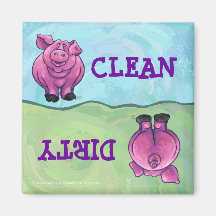 Köpfe und Schwanz Pig Dirty Clean Magnete