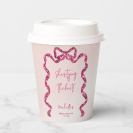 Kopffe das rosa Glitzer-Bug-Brautparty Pappbecher