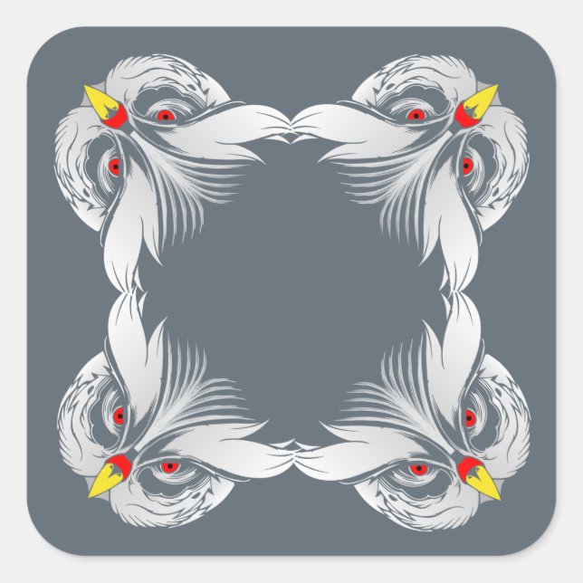 Kopfhaut Quadratischer Aufkleber (Vorderseite)