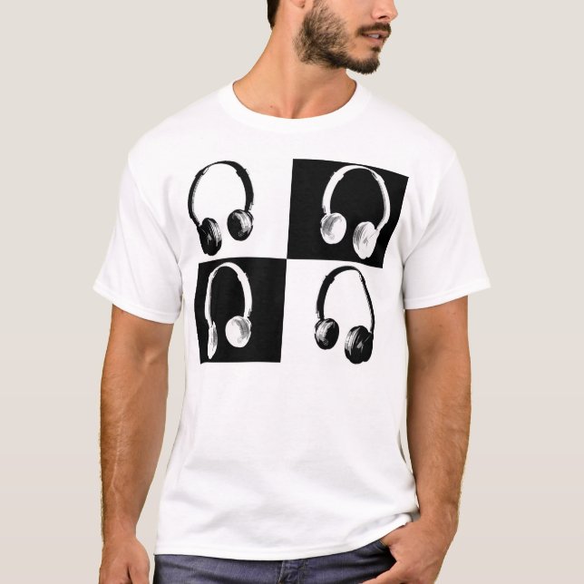 Kopfhörer-Art T-Shirt (Vorderseite)