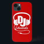 Kopfhörer DJ mit dem Namen Rot-Weiß-Pad-Gehäuse Case-Mate iPhone Hülle<br><div class="desc">Helfen Sie,  Ihr iPhone vor Anschlägen und kleinen Unfällen zu schützen,  mit diesem iPad Fall. Original Grafik DJ iPhone Gehäuse für Musik DJ's und aufstrebende Disk Jockeys und Clubbing Fans. Passen Sie Ihren Namen an. Beispiel liest Edwards. Exklusiv von Sarah Trett entworfen.</div>