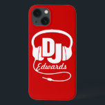 Kopfhörer DJ mit dem Namen Rot-Weiß-Pad-Gehäuse Case-Mate iPhone Hülle<br><div class="desc">Helfen Sie,  Ihr iPhone vor Anschlägen und kleinen Unfällen zu schützen,  mit diesem iPad Fall. Original Grafik DJ iPhone Gehäuse für Musik DJ's und aufstrebende Disk Jockeys und Clubbing Fans. Passen Sie Ihren Namen an. Beispiel liest Edwards. Exklusiv von Sarah Trett entworfen.</div>