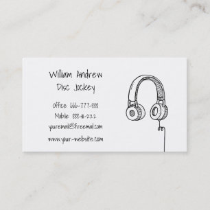 Kopfhörer Doodle DJ Disc Jockey Visitenkarte