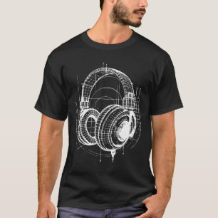 Kopfhörer für Blueprints T-Shirt
