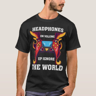 Kopfhörer im Lautstärkeregler ignorieren das World T-Shirt