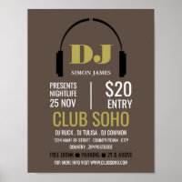 Kopfhörer-Logo, DJ, Club-Eventwerbung