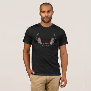 Kopfhörer mit Schaltflächen für die Kontrolle von T-Shirt