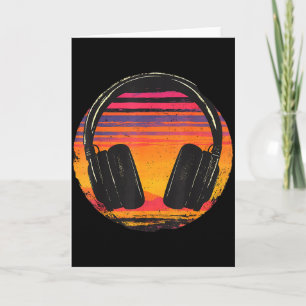 Kopfhörer Musik Dj Sonnenuntergang Entspannende Mu Karte