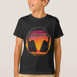 Kopfhörer Musik Dj Sonnenuntergang Entspannende Mu T-Shirt