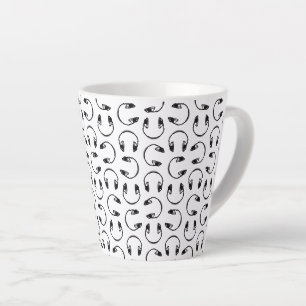 Kopfhörer Musik Druck CUSTOM HINTERGRUND FARBE Milchtasse