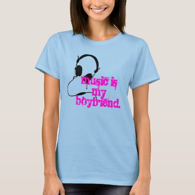Kopfhörer, Musik ist mein Freund. T-Shirt (Vorderseite)