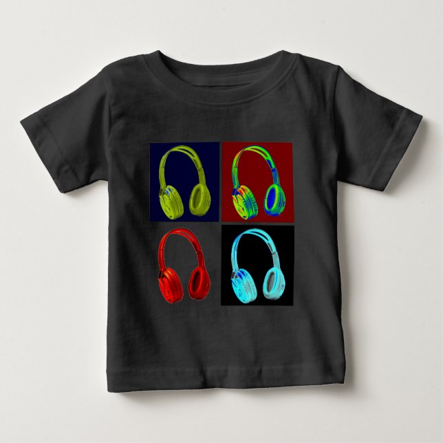 Kopfhörer Pop Art Baby T-shirt (Vorderseite)