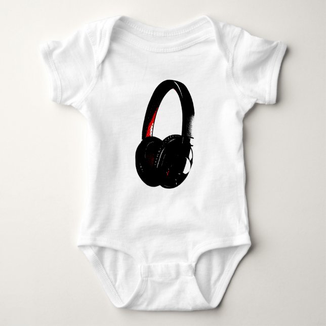 Kopfhörer-Pop Art Kopfhörer Baby Strampler (Vorderseite)