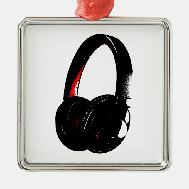 Kopfhörer-Pop Art Kopfhörer Ornament Aus Metall (Vorne)