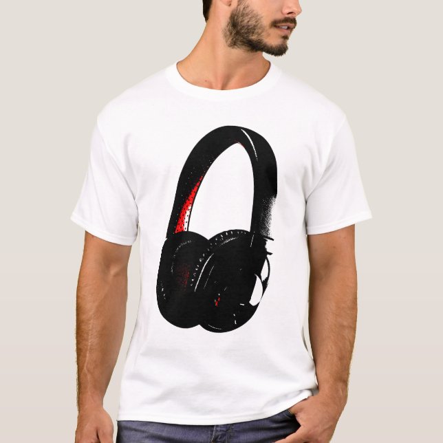 Kopfhörer-Pop Art Kopfhörer T-Shirt (Vorderseite)