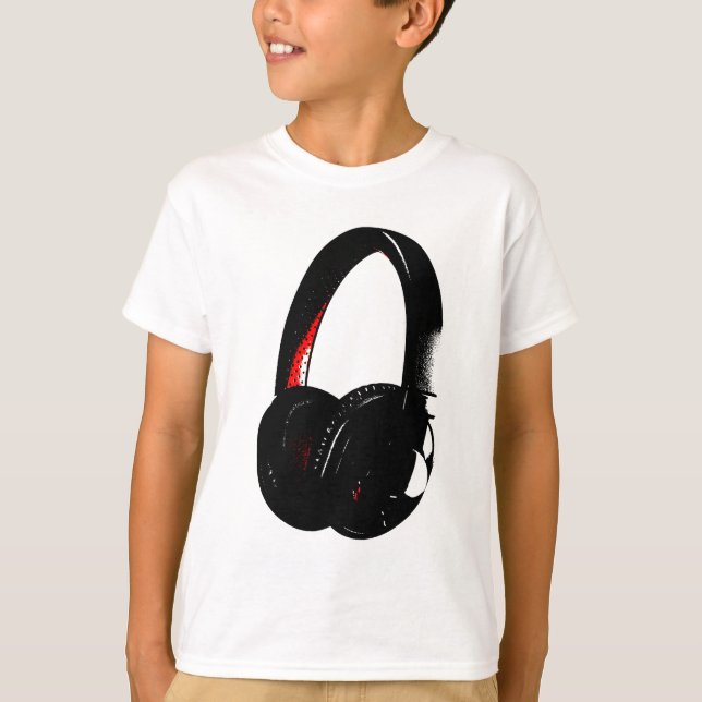 Kopfhörer-Pop Art Kopfhörer T-Shirt (Vorderseite)