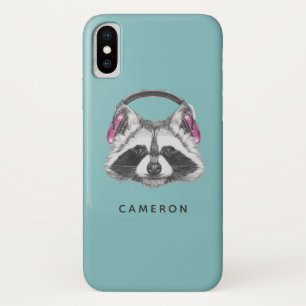 Kopfhörer-Raccoon Name hinzufügen Case-Mate iPhone Hülle