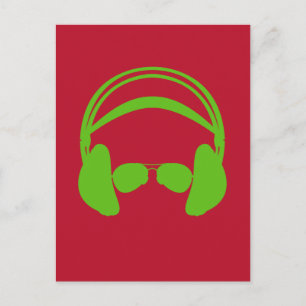 Kopfhörer & Sonnenbrille Postkarte