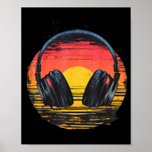 Kopfhörer Sonnenuntergang Entspannende Musik Kopfh Poster
