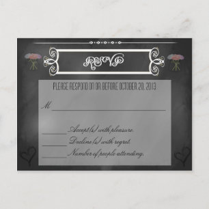 Kopfhörer und Blume RSVP-Karte Einladungspostkarte