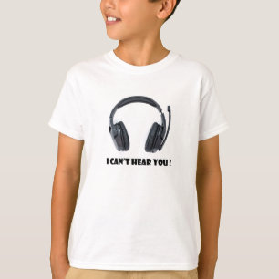 Kopfhörer und Text, den ich nicht hören kann T-Shirt