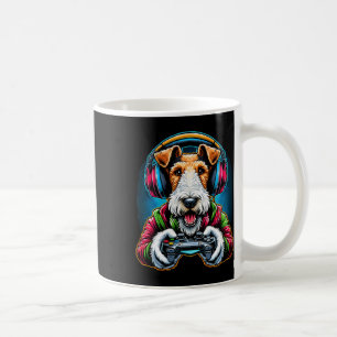 Kopfhörer Videospiel Draht Fox Terrier Hund Gaming Kaffeetasse
