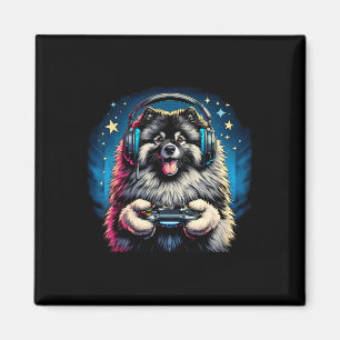 Kopfhörer Videospiel Keeshond Hund Gaming Magnet