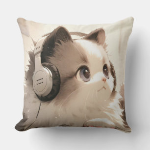 Kopfhörerkatze Kissen