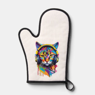 Kopfhörerkatze Ofenhandschuh