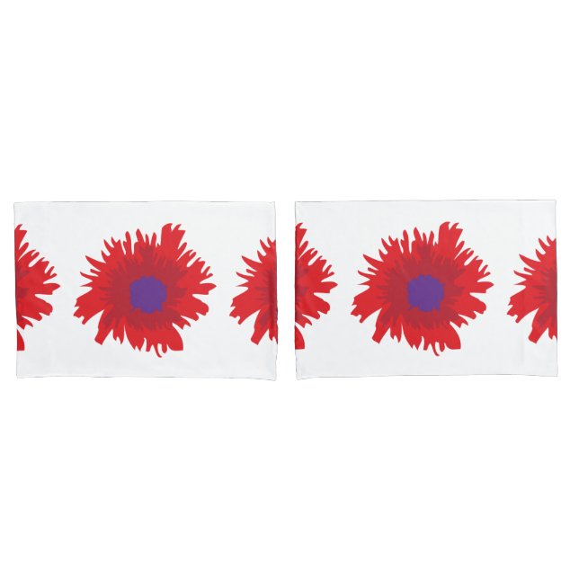 Kopfkissen aus lila Blume Kissenbezug (Vorderseite-Set)