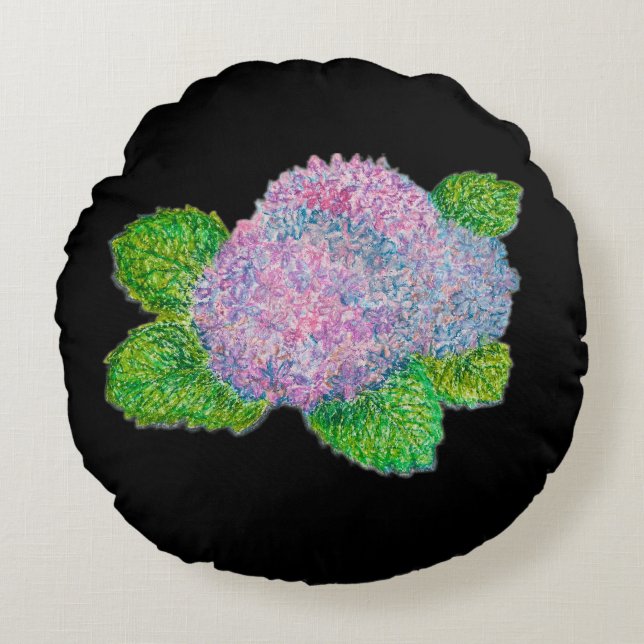Kopfkissen der Blume Rundes Kissen (Vorderseite)