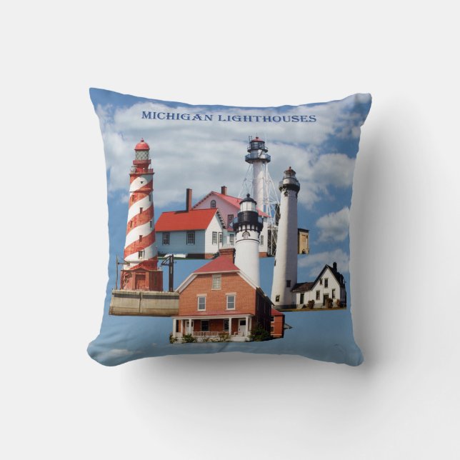 Kopfkissen des Michigan Lighthouse Kissen (Vorderseite)