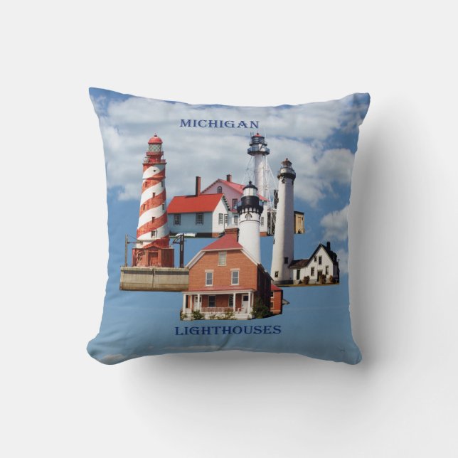 Kopfkissen des Michigan Lighthouse Kissen (Vorderseite)