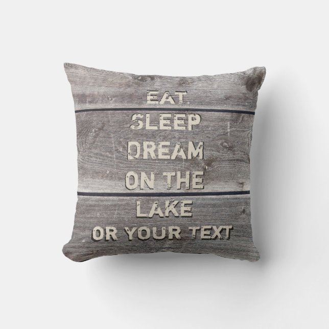 Kopfkissen mit dem Text des Lake House Kissen (Vorderseite)