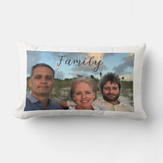 Kopfkissen mit Foto und Familientext Lendenkissen