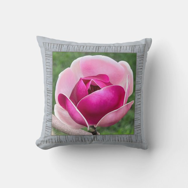 Kopfkissen mit Magenta Magnolia Kissen (Vorderseite)