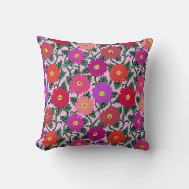 Kopfkissen mit rosa und roter Farbe Kissen (Vorderseite)