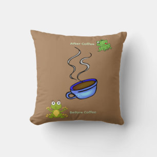 Kopfkissen vor dem Kaffeefrosch drehen Kissen