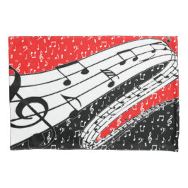 Kopfkissen zum Thema Rote und Schwarze Musik Kissenbezug