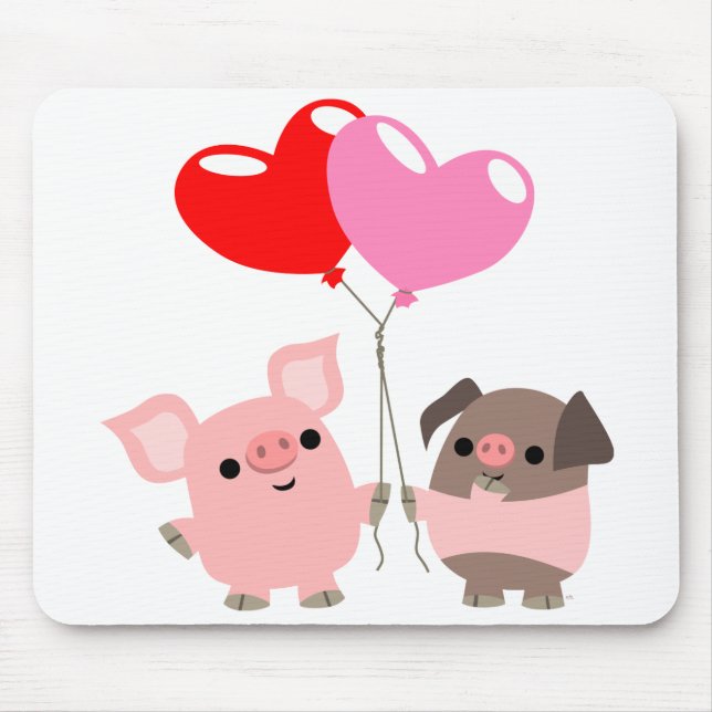 Kopfknöchel (Cartoon Schweine) Mousepad (Vorne)