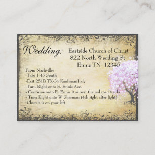 Kopfleder Lavendel Tree Route Hochzeitskarte Begleitkarte