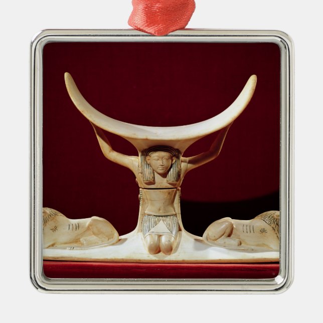 Kopflehne mit Shu, der ägyptische Gott der Luft Ornament Aus Metall (Vorne)