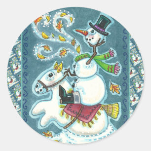 KOPFLOSER HORSEMAN SNOWMAN, XMAS HALLOWEEN SPASS, RUNDER AUFKLEBER