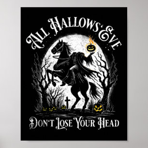 Kopfloser Reiter Kürbiskopf Frohes Halloween Schla Poster
