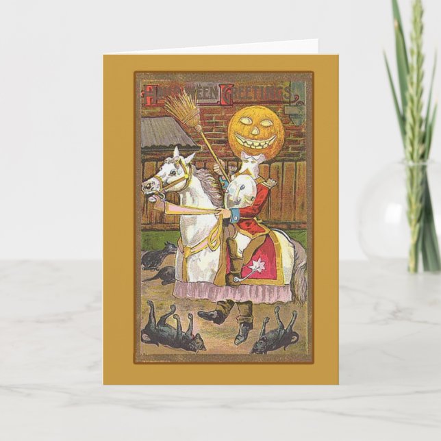 Kopfloser Reiter-viktorianische Vintage Kunst Karte (Vorderseite)