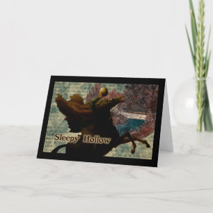 Kopfloser Reiter von Sleepy Hollow mit Kürbis Karte