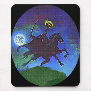 Kopfloses Pferd im blauen Licht Mousepad