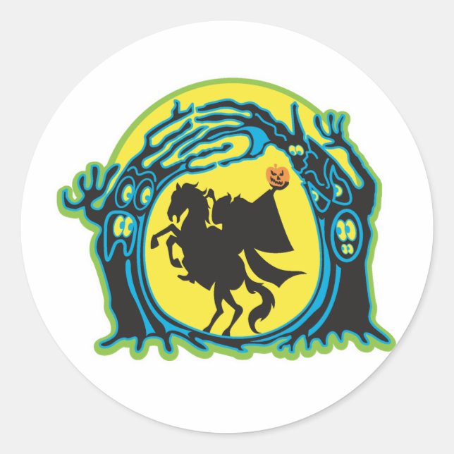 kopfloses Pferd Runder Aufkleber (Vorderseite)
